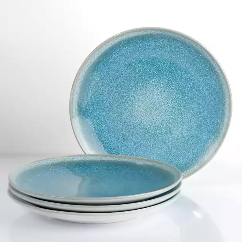Ocean Blue Reactive Salad Plates Set of 4